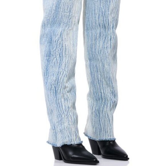 AZALEA WANG " RODEO TIES " DENIM FOLD OVER BOOT (BRAND NEW !!) - Picture 1 of 7